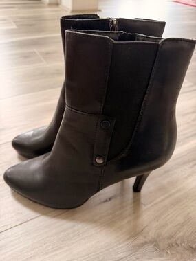 Tahari Black Pointed-Toe Stiletto Ankle Boots